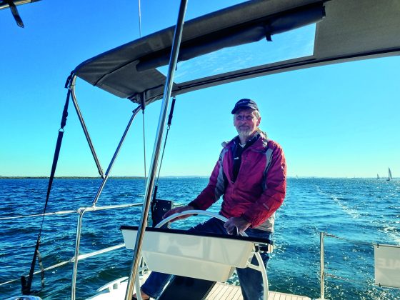 Kevin Green aboard the Dufour 44